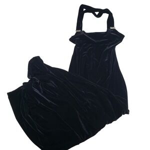 Zum Zum‎ by Niki Livas Black Velvet Halter Evening Gown Size 9 10